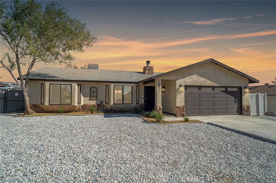 Welcome to 16011 Coronado Drive, a beautifully updated home in Victorville. This charming 2-bedroom, 2-bath residence has been tastefully upgraded, offering comfort, style, and modern convenience. Step inside to discover brand-new flooring throughout, fresh interior paint, and an open floor plan that creates a bright and inviting atmosphere. The kitchen will be equipped with sleek new Samsung stainless-steel appliances, perfect for everyday living or entertaining guests. Both bathrooms feature new vanities and toilets, adding a touch of modern elegance. Additional upgrades include all new electrical outlets, serviced heating and air conditioning systems, and new front windows for improved efficiency.



Outside, the home’s exterior trim has been freshly painted, and new lighting adds curb appeal. The backyard is a true highlight—featuring new fencing, an extended brick wall for added privacy, and a sprawling 12,000-square-foot lot with endless possibilities. Whether you dream of adding a pool, an ADU, or simply enjoying the beautiful mountain views, this space has it all. With easy-to-maintain landscaping in the front yard and a spacious two-car garage, this move-in ready home perfectly combines modern upgrades with a peaceful, scenic setting. The garage also has a wall-to-wall workbench and cabinetry, perfect for a workshop or extra storage. Be sure to check out our video tour!



Disclosure: The kitchen appliance images (stove, dishwasher, and refrigerator) have been digitally enhanced for visual representation. Similar stainless steel Samsung appliances will be installed prior to the close of escrow.