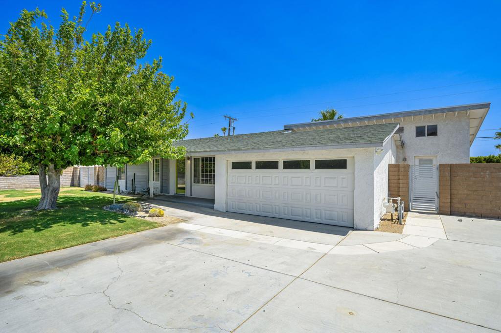 Welcome to this updated 4-bedroom, 3-bath home in Palm Springs' Desert Park Estates, neighborhood. The open layout centers on a modern kitchen with quartz countertops, white shaker cabinetry, stainless appliances and a large waterfall-edge island for bar seating and prep space. Light-filled living areas open to a private backyard oasis with a sparkling pool, attached spa, and mountain Views. Two primary suites offer privacy and comfort; additional bedrooms accommodate family or guests. A dual attached garage and oversized driveway provide plenty of parking. With fee-simple land and no HOA, this home is ready for carefree living. In Desert Park Estates you're minutes from vibrant downtown Palm Springs where acclaimed restaurants, shopping and the iconic Palm Springs Aerial Tramway await.