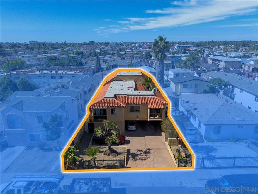 4326 50th Street is an 8-unit complex in City Heights with plenty of tuck-under parking. The 5,194 square foot building is situated on a 6,250 square foot lot. There is one 2 Bedroom / 1 Bathroom townhome-style unit, two 1 Bedroom / 1 Bathroom loft units, and five 1 Bedroom / 1 Bathroom units. Some of the units have recently been upgraded. Select units have balconies. The property was built in 1981 and has large floor plans. There is an onsite laundry facility. The property has new exterior paint, a two year old roof, and has underwent recent wood repairs. The property is located in City Heights, close to the transit and shopping off El Cajon Blvd. DO NOT WALK ON PROPERTY OR DISTURB TENANTS.