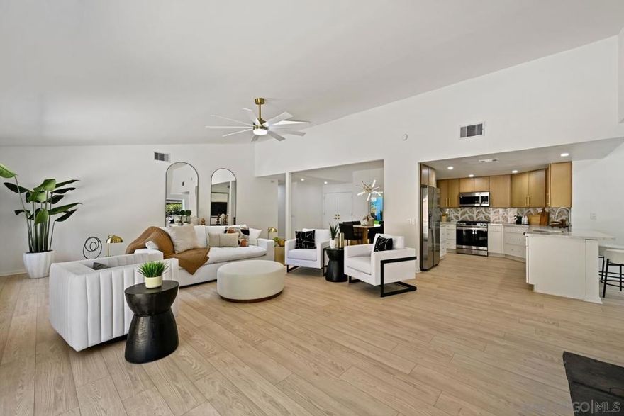*THIS PROPERTY QUALIFIES FOR A 1/0 BUY DOWN ON INTEREST RATE-CALL LISTING AGENT FOR THIS AMAZING BENEFIT*  Stunning Single-Level Remodel in Vinland Hills! Welcome to your dream home! Nestled on an expansive interior corner cul-de-sac lot—one of the largest parcels in all of Vinland Hills—this completely remodeled, single-level gem blends high-end finishes with effortless livability.  Step inside to soaring vaulted ceilings, bathed in natural light from all-new windows and doors, and discover a truly gorgeous new kitchen that’s sure to impress. Featuring brand-new custom cabinetry, sleek quartz slab countertops, and premium luxury stainless steel appliances, the kitchen is both elegant and functional—perfect for everyday living or entertaining. The upgrades continue throughout with luxury plank flooring, all-new bathrooms, and a stunning spacious walk-in shower in the primary suite. No detail has been overlooked. Outside, enjoy all-new landscaping in both the front and rear yards, providing beautiful spaces for relaxing, gardening, or play. The oversized lot offers room for expansion, a pool, or your own outdoor oasis. Located just a short walk to Chapparal Elementary and within the acclaimed Poway Unified School District, this home offers top-tier education access in a quiet, family-friendly neighborhood. Don’t miss this rare opportunity—homes like this, with modern upgrades and such a premium lot in Vinland Hills, don’t come around often! *Mortgage Savings may be available for Buyers of this Listing*