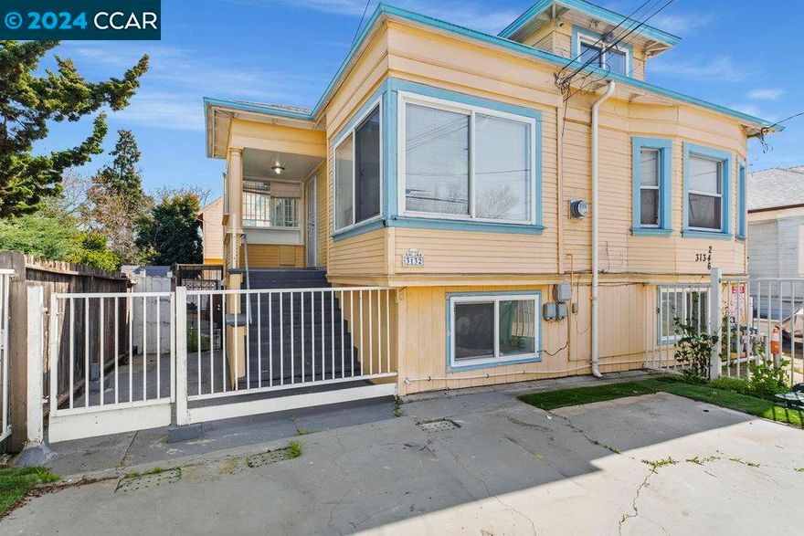 Looking for a property that offers both a place to call home and an opportunity to generate income? This might be the perfect fit. This triplex listing includes units 3132, 3134, and 3136. Units 3134 and 3136 were constructed in 2009, while 3132, originally built in 1950, now features an attached brand-new non-conforming ADU. Additionally, two rear rooms of 3132 are currently rented as studios, providing extra rental income alongside the main unit. Conveniently located near I-580, shopping, and more, this property offers excellent potential.