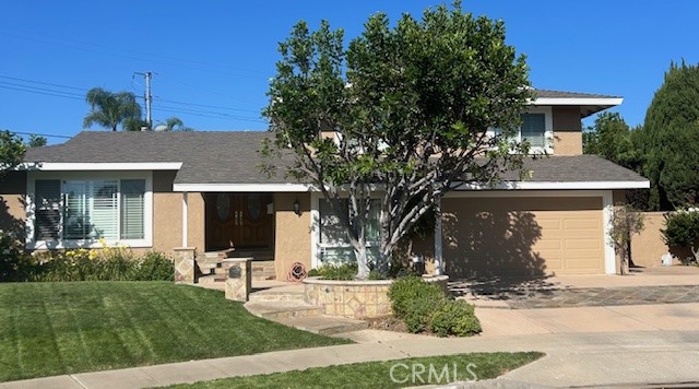 Spectacular property hits market!
Setback from the intersection where Harding St turns into Chestnut Ave lies a “Must See” home that boasts much more than 4 bedrooms and 3 baths on a ¼ acre! At first, you will be welcomed by a fully landscaped yard with shade trees and flowers on display. The step-up entry boasts Apricot Madrid tile complimented by a Mohagony Double Door adorned with a Baldwin mortise brass lock handset. Once inside, you will marvel at the immense backyard adorned with 2 covered patios, a new swimming pool, artificial lawn play area, separate sitting areas, a bbq area w/umbrella, a golf practice area and an area for growing herbs. The back yard is truly an entertainer’s delight complete with landscape lighting. Please ask me about the open land adjoining Villa Park. Don’t miss the 6” Crown Moulding and 6” Base Boards with custom textured white ceilings giving the tan colored walls a warm feel. A large picture window in Living Room yields a slight breeze and appealing neighborhood view. The kitchen boasts maple Omega Cabinetry with pantry complimented by a italian (Giallo) granite countertops for comfortable seating and work space. While backyard accessible and easy entry to the dining room, the kitchen offers additional seating for sipping wine while enjoying a view of the spectacular pool and backyard. This tri-level home has a family room, a 3rd bathroom and 4th bedroom being used as a professional office downstairs. The master bedroom and bedrooms #2, #3 are upstairs with bathrooms featuring marble floors and counters. Convenient to award winning Villa Park schools, shopping and restaurants it is in a prime location serving all your needs. Easy freeway access with local beach only 20 minutes away