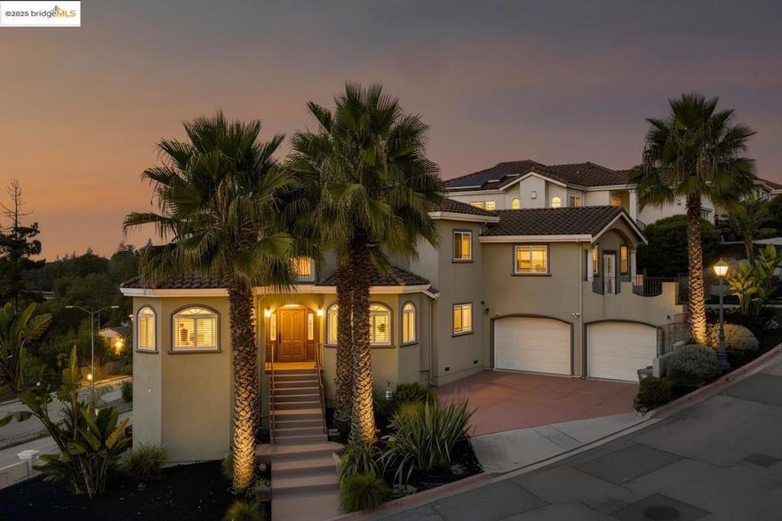 Welcome to 4200 Terrabella Way—a stunning Mediterranean-style residence in the sought-after Crestmont neighborhood, where timeless architecture meets modern innovation. Built in 2010, this grand yet inviting home offers over 5,000 sq ft of light-filled living space with soaring ceilings, a chef’s kitchen featuring Bosch appliances and a generous island, and seamless flow to the dining and family areas—perfect for everyday living and effortless entertaining. With 6 bedrooms and 6 baths, including a luxurious primary suite with spa-inspired amenities, a junior master suite, and a versatile lower-level guest space with its own kitchenette, ideal for extended family, au pair, or visitors, the home adapts beautifully to every lifestyle. A private elevator ensures easy access to all levels, while solar panels (owned), a Tesla Powerwall, and a garage EV charging station deliver both sustainability and energy efficiency without sacrificing comfort. Set on an 8,277 sq ft lot with partial Bay views, a two-car garage, and a location just minutes from parks, shopping, and freeway access, this exceptional property offers the perfect blend of eco-conscious living, modern convenience, and serene retreat—a rare opportunity in the heart of Crestmont.