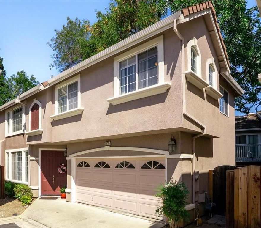 This lovely home full of natural light sits at the end of a quiet cul-de-sac in a neighborhood of well-maintained homes. With 1800 sq ft of living space featuring four bedrooms, including a primary bedroom with ensuite overlooking the backyard, and a dedicated laundry room. Downstairs features hardwood floors, an updated kitchen with granite countertops and an adjacent dining area complete with a cozy fireplace. Patio doors off the kitchen open up to the backyard with plenty of space to entertain! Two car attached garage.   This house is move-in ready right in the heart of Silicon Valley. Just minutes from shopping and dining in downtown Saratoga, convenient access to Highways 9, 85, and 280, top-ranking schools including Monta Vista High School, and miles of popular, pet-friendly walking trails just down the street! Don't miss your chance to embrace the vibrant lifestyle this home offers!