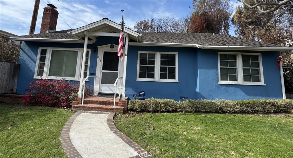 Located just off of Sunset Blvd this charming four bedroom home has a great floor plan with wood floors, fresh paint inside and out, double pane windows, wood shutters, an eat-in kitchen with plenty of storage and built in appliances. The primary bedroom has its own walk-in closet and bathroom. One of the other three bedrooms is located off of the living room and has built-ins and a sliding glass door to the patio, perfect for a home office, home gym or studio. Other features include a huge back yard with patio and barbecue, wiring for an alarm system, lots of light from the skylight, grassy front yard, large garage with shelving, washer and dryer, a second refrigerator, and an automatic garage door opener. This home has undergone significant remediation including new attic insulation, duct and HVAC cleaning, all interior surfaces were cleaned and sanitized throughout, the exterior was power washed and professionally cleaned, plus ground scraping and surface debris removal was completed by a professional hazardous material contractor. Backyard lawn and fencing to be installed in the near future. Can be leased fully or partially furnished, or unfurnished.
