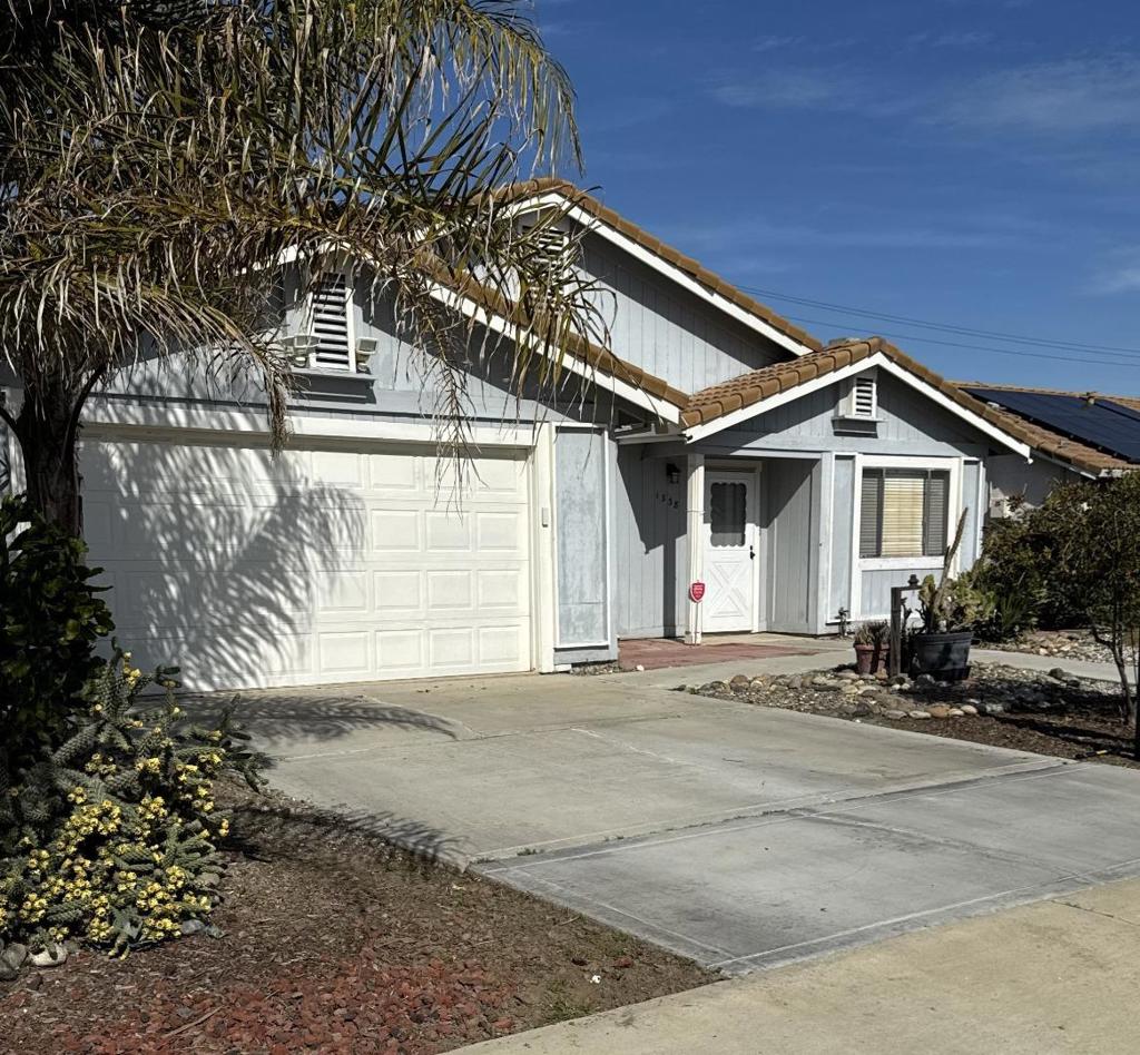 Welcome to this charming 2-bedroom, 1-bathroom home located in a 55 and older Senior Community in the heart of Los Banos. Spanning 892 sq ft on a 6,544 sq ft lot, this cozy residence offers a variety of modern amenities. The kitchen is equipped with a 220-volt outlet, dishwasher, electric oven range, and refrigerator, making meal preparation convenient and enjoyable. The interior features a combination of carpet, tile, and vinyl/linoleum flooring, providing a comfortable and stylish living environment. The living area boasts a vaulted ceiling and a fireplace, creating a warm and inviting space for relaxation. Master bedroom include walk-in closets, offering ample storage space. The bathroom features a primary stall shower with tile accents. Central AC and forced air heating ensure year-round comfort. Laundry facilities are conveniently located in the garage and include a washer and dryer. This home is situated within the Los Banos Unified School District. Enjoy the convenience of living close to local amenities while savoring the charm and comfort of this lovely home.