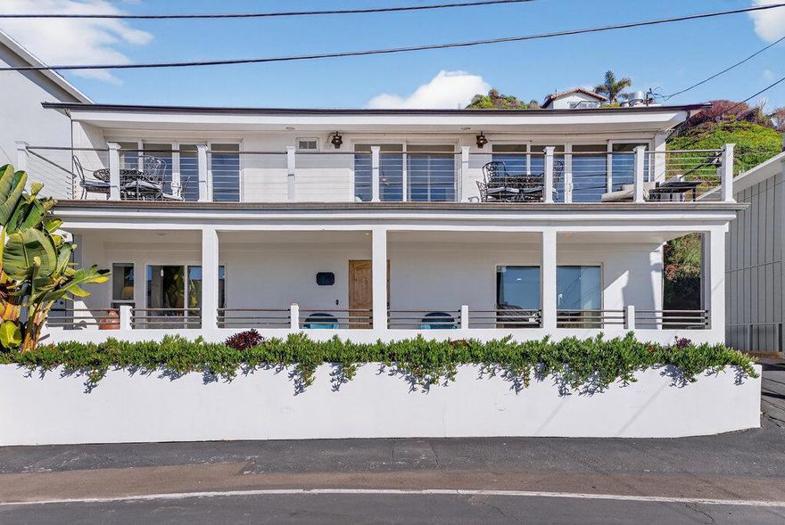 Welcome home to Rio Surf & Sand - The most prestigious private, luxury gated enclave community on Beach Drive. This rare ocean-view Duplex has been beautifully renovated from top to bottom and is presented in immaculate, turn-key condition with exceptional pride of ownership. Elegant sun filled interiors include transitionless accessible inspired bathrooms, modernized kitchens, sleek insert fireplaces, double-pane windows, in-unit laundry, and new AC/heat mini-split systems on each level. Multiple expansive decks create seamless indoor/outdoor living with breathtaking sunset views. The exterior features refined stucco, copper gutters, an outdoor shower, ample storage, and generous front and side parking. A one-of-a-kind multi-use floor plan includes elevator access, a 3-bed/1-bath layout on the first level and a 2-bed/2-bath layout on the second perfect for a two-family residence or multi-generational home. Enjoy your own gated private access to miles of pristine beachfront. Whether you're seeking a coastal retreat or a proven income-producing vacation rental property, this exceptional home offers the perfect blend of sophistication, flexibility, and coastal luxury.