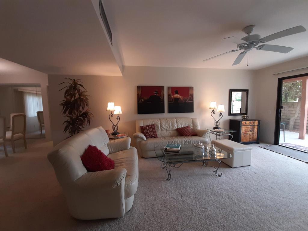 Available October 1, 2025. Ground-level, south-facing condo with large enclosed patio offering convenient direct street access from Chia Rd. Quiet location close to pools, spa, gym, and tennis courts. Turnkey furnished, seasonal rate $3,000/mo, Full Spectrum cable included. Will consider unfurnished.