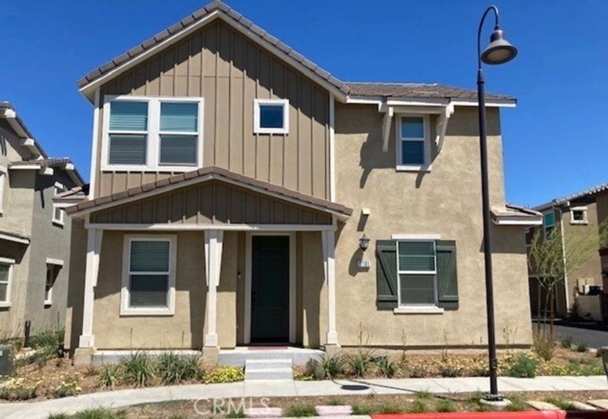 Upgraded 2-story 3 bedroom and 2 and 1/2 bath home situated on a corner lot in the Vista Canyon community. As you walk to the entrance, you will be greeted by an open floor that takes you into a contemporary kitchen. In addition, the downstairs features a formal living room, dining room, and a half bath. Upstairs, there is an enormous loft that can be used as a family room, an office, or a study room. and a large laundry room with a washer and a dryer and an upper cabinet. The master bedroom has a dual sink vanity, 2 hers and his huge walk-in closet, and linen closets with an awesome bathroom. The 3rd and 2nd bedrooms have a shared full bathroom and sink vanity. The turn-key ready home has a solar panel system and is an ENERGY STAR-certified home that includes LED lighting, a tankless water heater, and a programmable thermostat. Beautiful landscape surrounds the home maintained by the Village at Vista Canyon Owner's Association. This amazing home is in the exclusive Vista Canyon Community, which offers family-friendly amenities such as a tot lot, barbecue grills, swimming pool and spa, basketball courts, and walking trails. In addition, the community also has a recreation center, tennis court, and a park. It is closely located to award-winning schools, a nearby transit center, and a Metrolink Station.