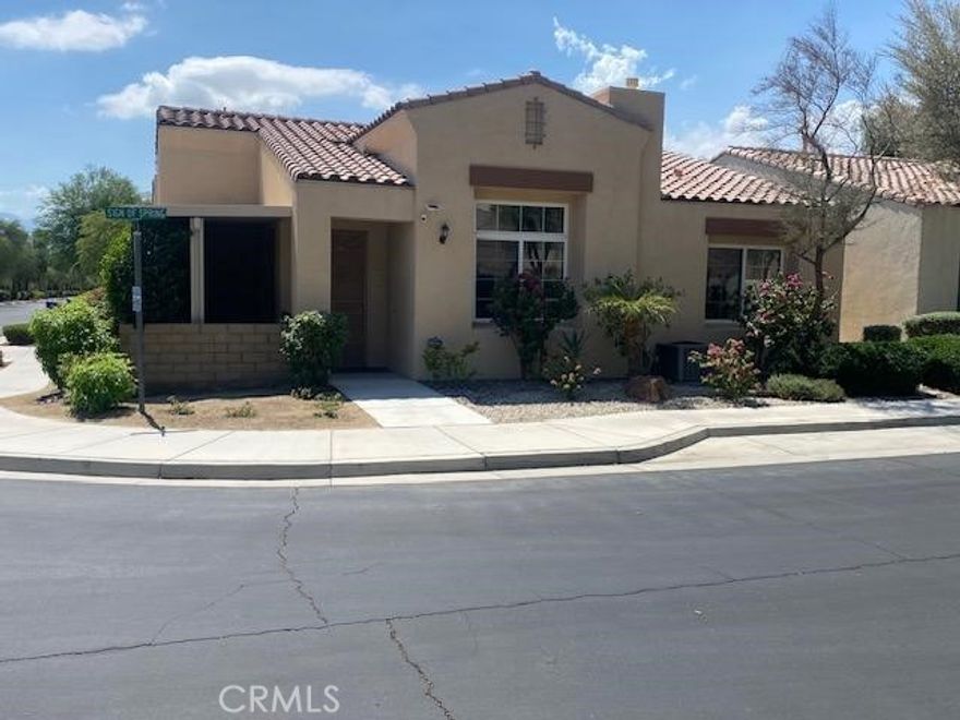 Welcome! This home is located in the Water Colors Community 55+ The home offers the open concept layout into the living/Dinning room area anchored by a cozy fireplace with high ceilings and ceiling fan. Window has wood like shutters. Kitchen has many cabinets and quarts counter top and back splash..  Appliance included are Refrigerator, stove and new microwave. Breakfast bar with extra cabinets for storage. The master bedroom can accommodate a king size bed. Their is a walk-in closet with shelves and Drawers also a built-in laundry cabinet. Walk in shower, Dual sink vanity recess lighting. Inside laundry washer and Dryer will remain. All bedrooms have ceiling fans. Garage has direct access to home.  Floor tile throughout the home and and been freshly painted. Home also has a tankless water heater. The tranquil patio is the perfect setting to relax with morning coffee or entertain friends in the evening.  Community offers a clubhouse/meeting room, pool and spa. Conveniently located near shopping center.  This home falls under the City of La Quinta Housing Authority program. This program includes a $103,000 silent second trust deed with the La Quinta Housing Authority (Buyer must be approved for  Total purchase price of $471,000 but you do not make payments on the silent second. So monthly payments are based on $368,000) Buyer must occupy the home as a primary residence--no rentals, no cash purchases, and no investors.

Income limits are 1 person 57401-81,900, 2 persons 65,601-93,600 3 persons 73,801-105,300 4 persons 81,001-117,000.