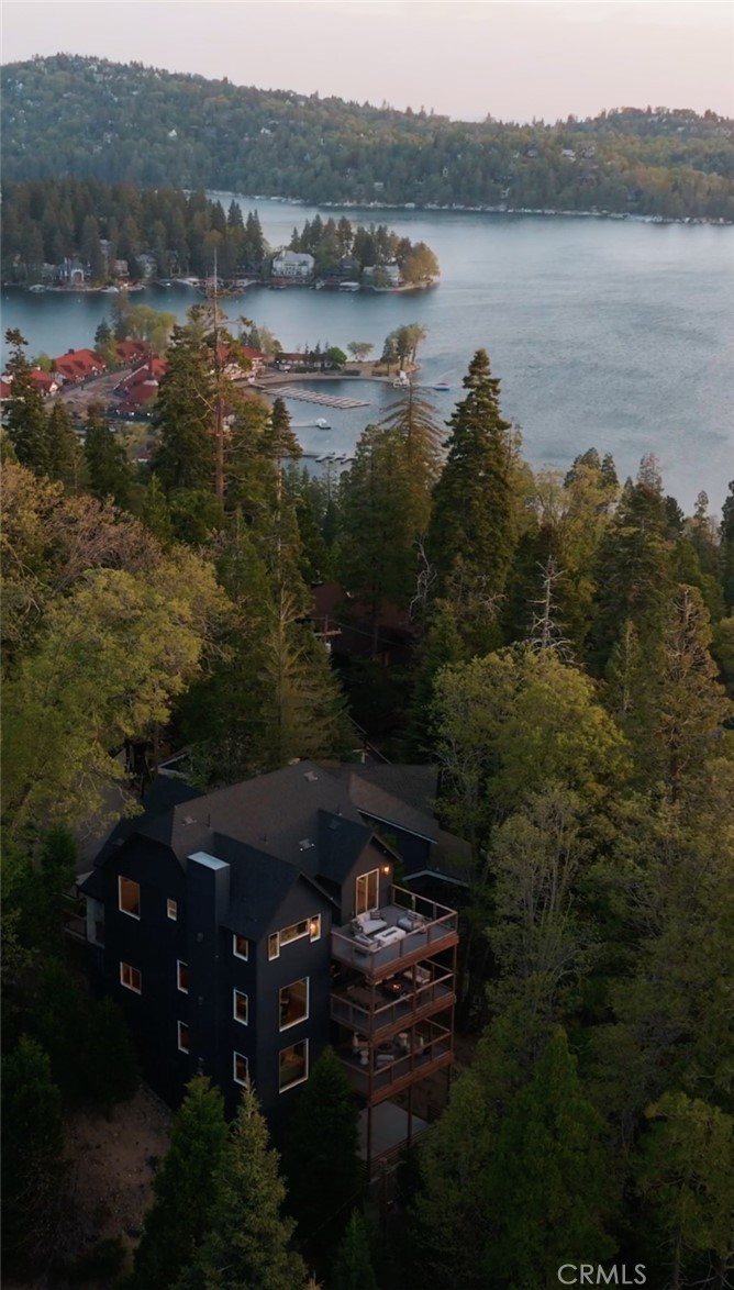 Meet Mittry Lodge, a Custom Mountain Retreat Just Minutes from the Lake! Tucked in one of Lake Arrowhead’s most charming neighborhoods, Mittry Lodge offers the perfect blend of thoughtful design and relaxed luxury. Just a short walk to the lake and village, the location is ideal for anyone looking to enjoy the mountain lifestyle. Built in 2021 as a high-end vacation rental and second home, every detail was carefully curated to create a true retreat. With level entry, generous parking, and a two-car garage, the home features a rare five bedroom layout across three spacious levels. Step inside to a light filled living room framed by glass and surrounded by pines. The space is centered around a cozy fireplace and flows into the dining area and chef’s kitchen, featuring European-style cabinetry, quartz counters, stainless steel appliances, and a large island made for entertaining. Upstairs, you’ll find three en suite bedrooms, some with peekaboo lake views, along with a furnished deck and a second fireplace. The lower level offers a second living room with a dedicated workspace, two additional bedrooms with a shared bath, and a full laundry room with dual washers and dryers. Each bathroom features quartz countertops, designer fixtures, and spa-style touches. Outdoor living is just as thoughtful, with three fully furnished decks complete with lounge seating, fire pits, dining tables, and a stainless BBQ. The home is also equipped with dual water heaters, air conditioning, and an EV charger. Located just a 10 minute walk from the lake and village, Mittry Lodge is being offered fully furnished and turnkey. It's ready to welcome you to the best of mountain living.