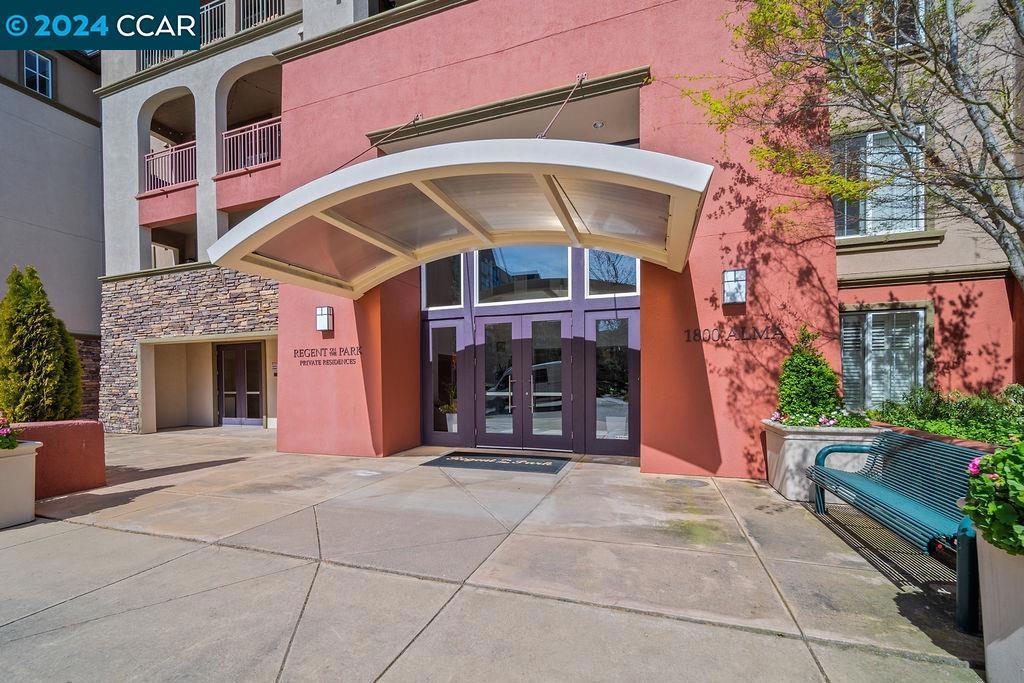 Welcome to one of the most sought-after boutique buildings in downtown Walnut Creek! Regent on the Park, built in 2003, is a collection of 48 luxury condominiums. This unit is located on the second floor. In addition to the one bedroom, there is an office/dining room alcove off the living room. The living room is generously sized with a fireplace & access to your private patio. Enjoy a full size washer/dryer in the unit. The kitchen offers: granite counters, 5-burner gas range & under cabinet lighting. Casual dining at the breakfast bar. Steps from downtown Walnut Creek--great opportunity! Building boasts a pool & spa, fitness center. Recently refurbished lobby, multi-purpose room and gym lend a smart modern feel. The city maintains the adjacent 2-acre Alma Park so it’s like having a backyard without the maintenance, with walking trails and picnic tables! Security building, designated parking space, storage space in underground garage are just a few add'l amenities. All within easy walking distance to the movie theater, & the best restaurants, shopping downtown WC has to offer. Easy access to freeway, BART.