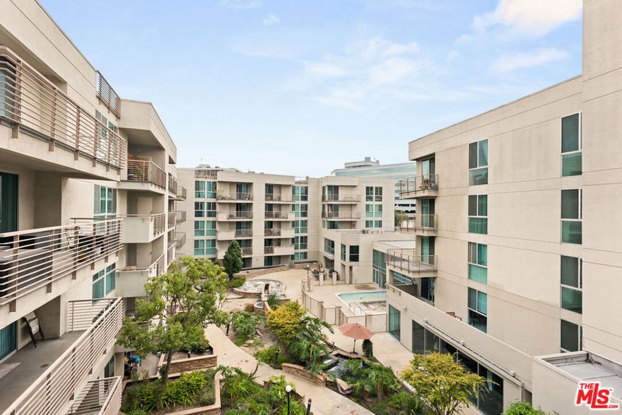 Teramachi is a senior (55+ years) condominium complex in the heart of DTLA's historic Little Tokyo. Offered is an interior, corner unit with a 1,060 sqft floor plan that is unique to the "07" stack and flexible with 2 bedrooms, or 1 bedroom + den, and 2 full bathrooms. The spacious Primary Suite features a walk-in closet. Open living room with a balcony that provides courtyard views, dining area and gourmet kitchen with granite counter tops, breakfast bar & stainless steel appliances. Central air & heat, in-unit washer & dryer and one assigned parking space. Teramachi amenities includes central courtyard with koi pond, fitness center, guest lounges, 2-story community room, community barbecues, guest parking and 24 hour front desk/security station. Close to Little Tokyo shops & restaurants, Arts District, Grand Central Market, Union Station, Dodger Stadium, Dorothy Chandler Pavilion and Disney Hall. Welcome Home!