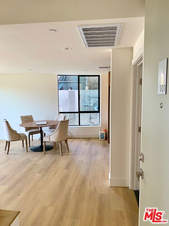 Discover elevated urban living in Westwood's newest modern apartment community. Perfectly tailored for professionals, students, and families, this brand-new construction 16 unit complex blends modern style with comfort and functionality. Be the first resident! Apartment 101 is front-facing and is one of the most desirable units in the property. It features a townhouse style 2 bedroom/1.5 bathroom open concept layout and is equipped with new stainless steel appliances, in-unit laundry, and central air and heat. Perhaps its most alluring quality, however, is the private front patio and terrace unique to the primary bedroom. Enjoy the ease of secure underground parking and working remotely from the rooftop deck. 1822 Overland is centrally located to major employment, freeways, and points of interest alike. Residents will enjoy the short 1.5 mile or less proximity to the UCLA campus, Century City Mall, the 405 freeway, and the upcoming Metro Purple Line extension stops at Wilshire/Gayley and Constellation/Avenue of the Stars. Don't miss this opportunity your new luxury lifestyle awaits!