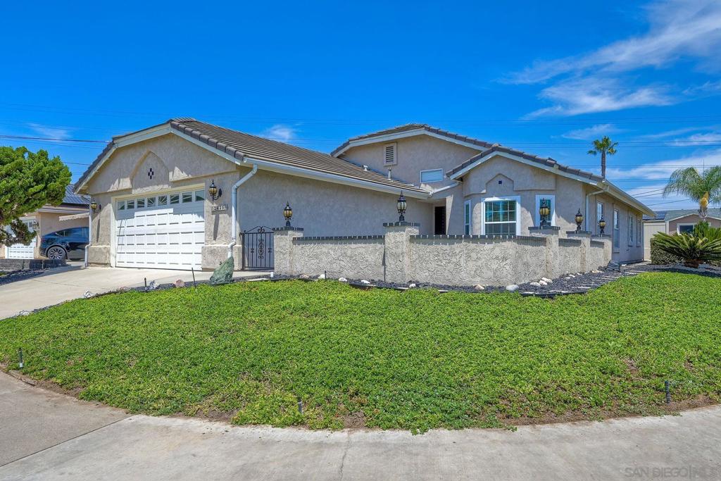 Outstanding Single level home with wonderful vaulted ceilings in all main rooms and bedrooms. Great central location in Serra Mesa, just minutes from shopping. Built in 1988, on a nice corner lot, this home features 2 large main living areas, and lots of natural light. The huge master bedroom includes an office area, so the home can function like a 3 bedroom plus an office. The open kitchen has a huge walk-in pantry, and adjoins both the family room and breakfast nook, making for a wonderful main living space. Other features and benefits include a large laundry room w/ sink, over-sized 2 car garage w/ lots of storage cabinets, dual paned windows, ceiling fans, and a fireplace in the family room. You will also find a huge front patio space out front, and a low maintenance yard, complete w/ RV parking. Owned solar electric system also helps keep utility costs low. Short Walk to Murray Ridge Park.