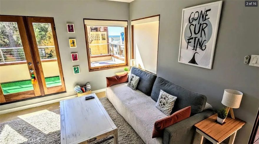 This sun-splashed 1-bed/1-bath (~800 sq ft) beach bungalow delivers pure coastal energy, a private balcony for coffee at sunrise, ocean breezes all day, and the sand just steps away. The remodeled interior, pairs an easy-living layout with charm with convenience, including a crisp appliance package (oven/range, dishwasher, and refrigerator). Stroll to The Strand, the pier, surf breaks, cafes, and sunset hangs, then come home to your breezy perch above it all. Comes with a one car garage.  This is only a block to the Strand in an area where all the phone poles have been removed. So it is very clean, very upscale, with $10 million + Homes all around.  Super convenient to the North end eateries and transportation - and closer for any northerly commute, With some of the best surf breaks in Manhattan Beach so close at hand.