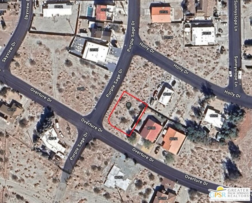 Excellent opportunity for owner-builder or developer. Large corner lot with fantastic views in the San Jacinto Cove area of North Palm Springs. Less than 10 minutes to downtown Palm Springs and only 5 minutes to I-10. Flat lot on a paved street with utilities nearby. Build your dream home on this prime residential lot with breathtaking views of the San Jacinto mountains and start living the Palm Springs Lifestyle, or build an income property to take advantage of the high demand for rentals in Palm Springs.  The adjoining lot is also for sale and could be combined with this one to create a double lot with over 16,000 square feet