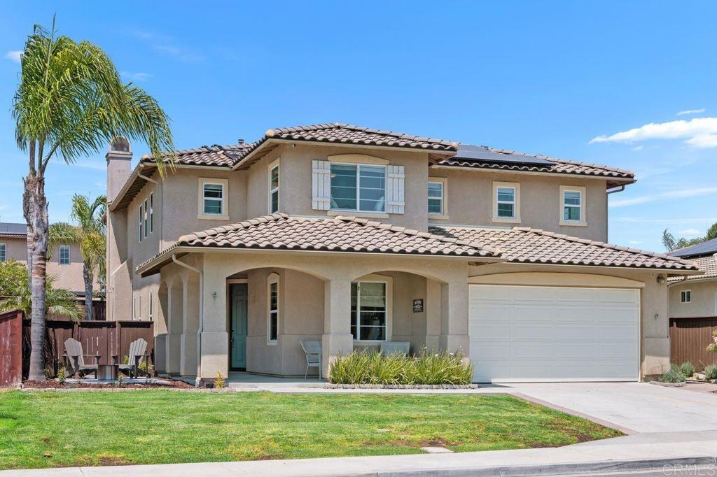 Pool | 5 BR plus Loft | 3 Car garage | Near Discovery/South Lake| Low fees| Tucked away on a rare double cul-de-sac street, this beautifully appointed 5-bedroom home offers the perfect blend of comfort, style, and location. With one bedroom conveniently located downstairs, each room is generously sized to suit a variety of lifestyles—from multi-generational living to remote work flexibility. The heart of the home features a highly upgraded kitchen with sleek Quartz countertops, newer appliances and neutral flooring that flows throughout. Upstairs, a versatile loft includes a dedicated desk area—ideal for laptops, study sessions, or creative projects. Retreat to the luxurious primary suite, complete with an upgraded bathroom designed for relaxation and rejuvenation. Thoughtful finishes and modern touches elevate the space into a private sanctuary. Step outside to your own backyard oasis, where a sparkling pool and spa await. Unwind by the fire pit or catch the game on the outdoor TV—perfect for entertaining or relaxing after a swim. Energy-efficient features include fully purchased solar, a whole house fan, and a water softener system. Additional highlights include a spacious 3-car garage and proximity to top local amenities and highly rated schools. Located near CSUSM, Kaiser Hospital, Discovery Lake, and South Lake, this home offers access to miles of scenic hiking, biking, and walking trails. Whether you're hosting, relaxing, or exploring the vibrant San Marcos community, this home delivers the lifestyle you've been searching for.