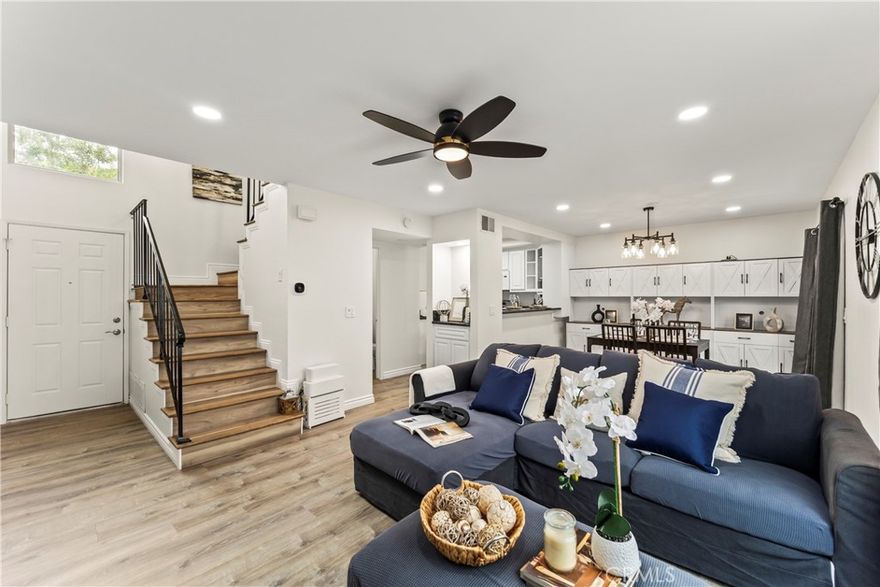 Welcome to this beautifully updated 3-bedroom, 2.5-bathroom home in the heart of Azusa, featuring modern smart-home upgrades, a two-car garage with EV charger, and a freshly painted, move-in ready interior with removed popcorn ceilings and dimmable recessed lighting throughout. The living room now boasts extra space after the fireplace was removed, and both the living room and primary bedroom feature lights and ceiling fans that can be controlled directly from an app for ultimate convenience. Enjoy a serene backyard oasis with new white vinyl fencing, a Lifetime 8’ x 12.5’ storage shed, and a 12’ x 10’ steel louvered pergola with adjustable roof, electrical outlets, USB ports, and built-in drainage—perfect for entertaining year-round. Additional upgrades include a new AC condenser, updated electrical system with added outlets, a Ring security system with three cameras, and a water filtration system for clean, fresh water. Ideally located in a vibrant, commuter-friendly area, this home is minutes from Costco, Target, Walmart and major shopping centers, close to AMC theaters, Foothill Cinema, and downtown nightlife, and close to the APU/Citrus Metro A Line Station with direct access to Pasadena and Los Angeles. With easy access to the 210, 605, and 57 freeways, nearby Citrus College, Azusa Pacific University, local schools, and surrounded by parks, golf courses, trails, and the San Gabriel Mountains, residents also enjoy dining, coffee shops, and boutique shopping just minutes away in Downtown Azusa, Covina Village, and Glendora Village, making this home the perfect combination of modern convenience, comfort, and lifestyle.