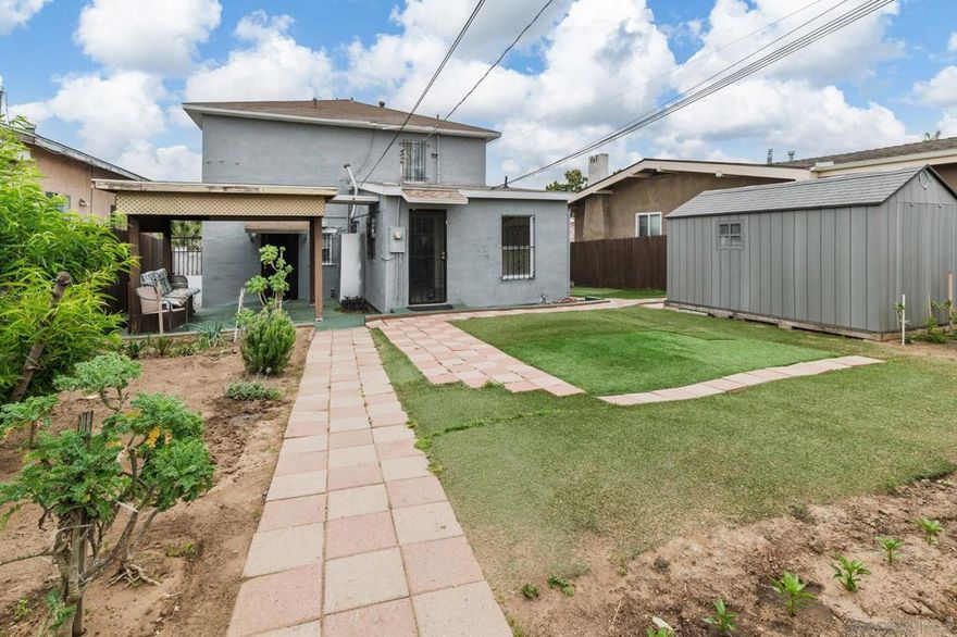 Variance Granted 2-4 Units. Spacious Home with Guest Unit & Detached Shed Conversion in the Heart of the Arts District. Large two-story home offers 5 bed/2 bath, with an attached 1-bed guest unit, ideal for extended family, rental income, or a private retreat. Plus, the detached shed approx 400sf has been partially converted into additional living space, providing even more flexibility for your needs. Inside, you'll find spacious living areas, high ceilings, and timeless architectural details, while the generous outdoor space offers endless possibilities for entertaining, gardening, or future development. Located in the heart of one of San Diego’s most exciting cultural districts, you'll enjoy easy access to local art galleries, coffee shops, trendy dining, and community events, all while being just minutes from downtown, Petco Park, Convention Center, the waterfront, and major freeways. This is an incredible opportunity to own a versatile, income-generating property in one of San Diego’s most sought-after up-and-coming neighborhoods.