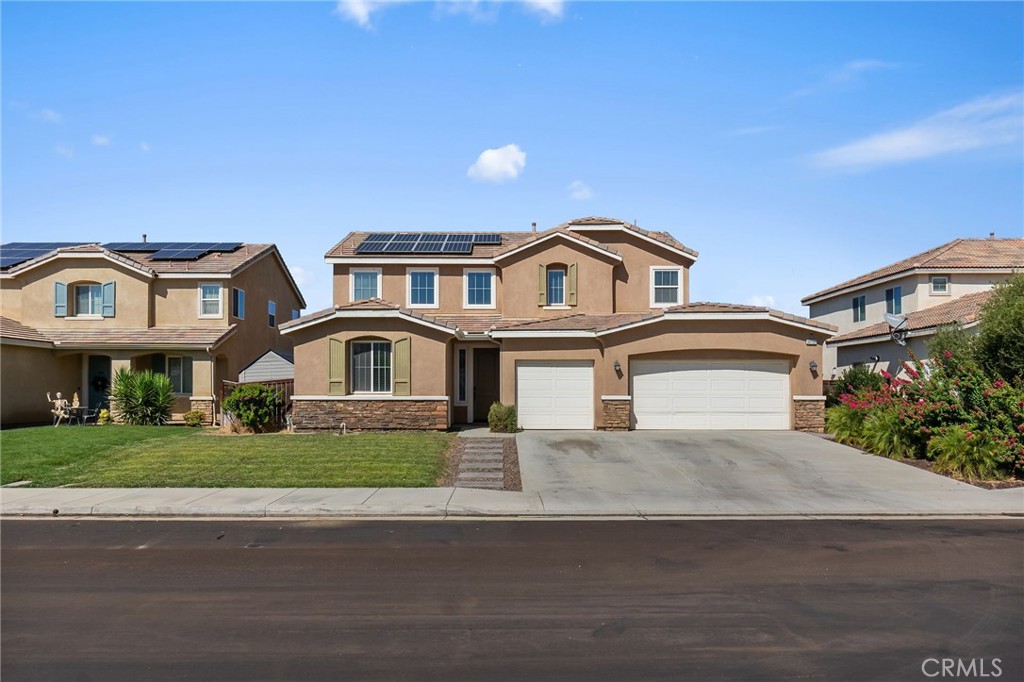 Welcome to 30100 Pine Needle Road, a beautifully maintained 2015-built home located in one of the safest and fastest-growing communities in California. This well-designed residence in a quiet, no-HOA neighborhood offers modern comfort and exceptional value, featuring expansive family and living room areas perfect for entertaining, plus a convenient first-floor bedroom ideal for guests or multi-generational living. The backyard showcases a generous patio space with sun shades for year-round outdoor enjoyment. Energy efficiency meets smart homeownership with a owned solar system PLUS battery backup, providing immediate savings on utility bills and peace of mind during outages. With its move-in ready condition, thoughtful layout, and sustainable features, this home offers the perfect blend of comfortable living and long-term value in a serene setting.