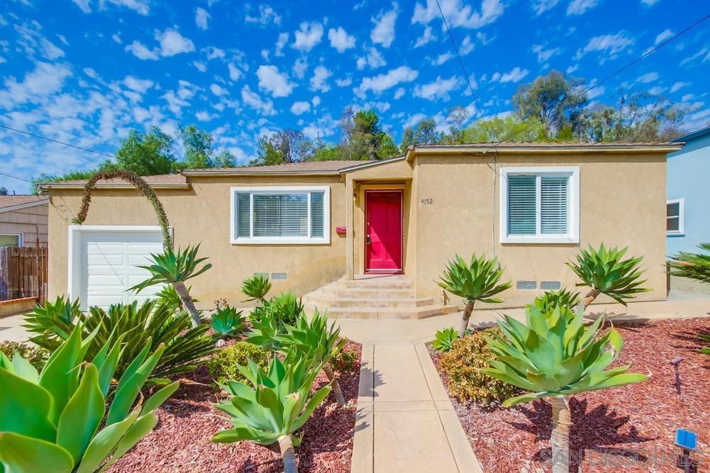 Welcome to this charming 2-bedroom, 1-bath home with a versatile bonus room, perfect for a third bedroom, home office, or creative space. Located in the desirable El Cerrito neighborhood of San Diego, this home combines style, functionality, and a prime location with easy freeway access just minutes from San Diego State University. The home features hardwood flooring throughout, a kitchen with stainless steel appliances, and a one-car garage with driveway. The spacious backyard offers potential for entertaining, gardening, or adding an ADU or JADU. Whether you’re a first-time buyer, investor, or looking to be near SDSU, this property offers incredible value in one of San Diego’s most convenient neighborhoods. The home features hardwood flooring throughout, a kitchen with stainless steel appliances, and a one-car garage with driveway. The spacious backyard offers potential for entertaining, gardening, or adding an ADU or JADU. Whether you’re a first-time buyer, investor, or looking to be near SDSU, this property offers incredible value in one of San Diego’s most convenient neighborhoods.