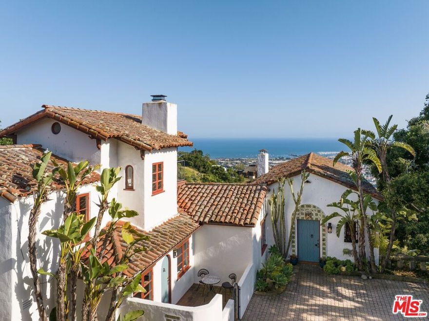 A piece of Santa Barbara history, designed by architectural pioneer, Winsor Soule. This 1932 home celebrates timeless Spanish colonial architecture paired w/ European elegance. Perched atop the Riviera, ''Cresta De La Barranca'' enjoys 5 beds and 4.5 baths. Upon entry, the impressive great room draws your eye to the staggering views. Retreat to the lower level, where you'll find the handsome wood-paneled library, equipped w/ a fireplace, wet bar, & original light fixtures. As if stepping into a Slim Aarons photograph, French doors open to the expansive patio, perfected with a Roman pool and head-on views. 2 guest beds & a bath are easily accessed right off the pool terrace. This property is destined to be enjoyed by an expert eye searching for something truly significant.