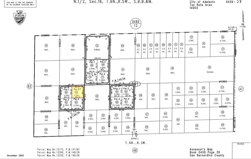 ±2.1 acres of unimproved industrial land for sale on Coronado Ave in Adelanto; APN: 0459-391-61. Located right off Hwy 395 this parcel is zoned Airport Development District (ADD) and generally encompasses light and heavy industrial, retail, office, and other commercial uses. This site is also within a Qualified Opportunity Zone and eligible for potential tax benefits. Neighboring businesses LKQ Auto Parts & Salvage, Thi?n Vi?n Chân Nguyên Buddhist Meditation Center, West Victor Valley Shooting Club, and more. This location is in proximity to support the Southern California Logistics Airport, whose tenant roster includes Amazon, Boeing, GE Aviation, Kuerig Dr. Pepper, M&M/Mars, Newell Rubbermaid, and more. Less than one-half mile to Highway 395, 12 miles to Interstate 15, and 70 miles to the Ports of Los Angeles. This site is also approximately 25 miles from BNSF’s future Barstow International Gateway (BIG), a state-of-the-art intermodal facility spanning 4,500-acres designed to revolutionize international logistics and distribution regionally and domestically. Buyer to verify all information contained herein. Agent and their representatives are not responsible for the accuracy of these claims.