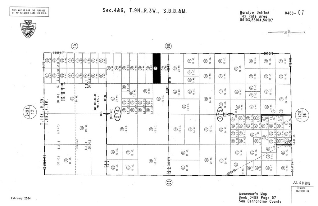 Land for sale. Hinkley and ten acres just south of the 58 on paved Hinkley Road. Great opportunity to own a piece of desert real estate to make your very own private oasis! Zoned RL-5, Build your own customize homes, business or both. This is an unincorporated area, and it is growing. Lots of privacy and a great place to escape the hustle of the city. The area is sparsely populated so come and see this spacious picturesque location. Discover the perfect opportunity to own a 10-acre parcel of rural land in the peaceful community of Hinkley, just a short drive from the conveniences of Barstow. You're just 10 miles (approximately a 15-minute drive) from the Outlets at Barstow providing shopping and dining options within close reach. Surrounded by wide-open spaces and stunning desert landscapes, this parcel offers the freedom to create your ideal lifestyle. Don’t miss out on this unique opportunity to own a piece of land in the serene Mojave Desert. Parcel number is 0488-074-46-0000. Latitude and longitude coordinates are: 34.893929,-117.189344
