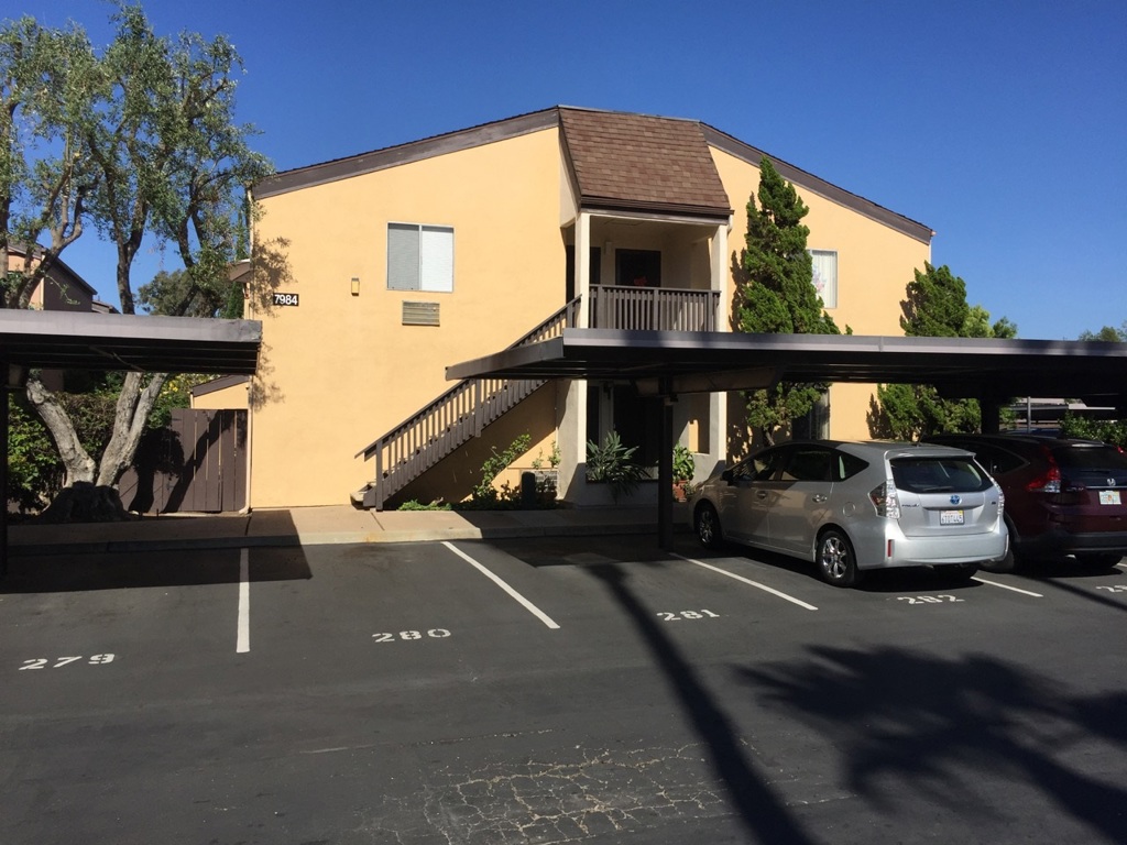 VA APPROVED! This sunny top floor end unit condo, located in the heart of Mission Valley, is priced for a make-over! In 2015, identical units updated sold in the low 200's! Great income producing investment property or owner occupied first home. Open floor plan. Bonus room off from master great for office, sitting area or baby's room. All appliances convey. Complex features in-ground pool and hot tub, BBQ and club house. Close to shopping, restaurants, trolly and freeways. Neighborhoods: Mission Valley Equipment: Range/Oven Other Fees: 0 Sewer: Sewer Connected Topography: LL