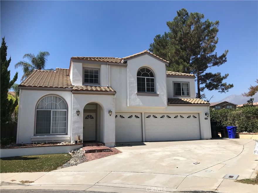 Beautiful 5bds 3bths two story single house on a private cul-de-sac in Rancho Cucamonga is now for Lease! This gorgeous home located in a great school district, walking distance to Lightfoot Elementary and Rancho Cucamonga High. This great house offers spacious living room with vaulted ceilings, formal family room with fireplace, Kitchen with granite counter tops and large center island and walk in pantry. Other features include main floor bedroom and bathroom, individual laundry room, attached three-car garage. Upstairs there are a large master bedroom suite with custom built-ins, walk in closets, separate shower and tub and large private balcony that perfect for enjoy the mountain views. Three other roomy bedrooms share a good size bathroom. Updated A/C Unit, drought tolerant designed front yard landscaping. Close to parks, Victoria Garden, Ontario Mills and easy access freeways. This home has it all, come check it out before it gone!!