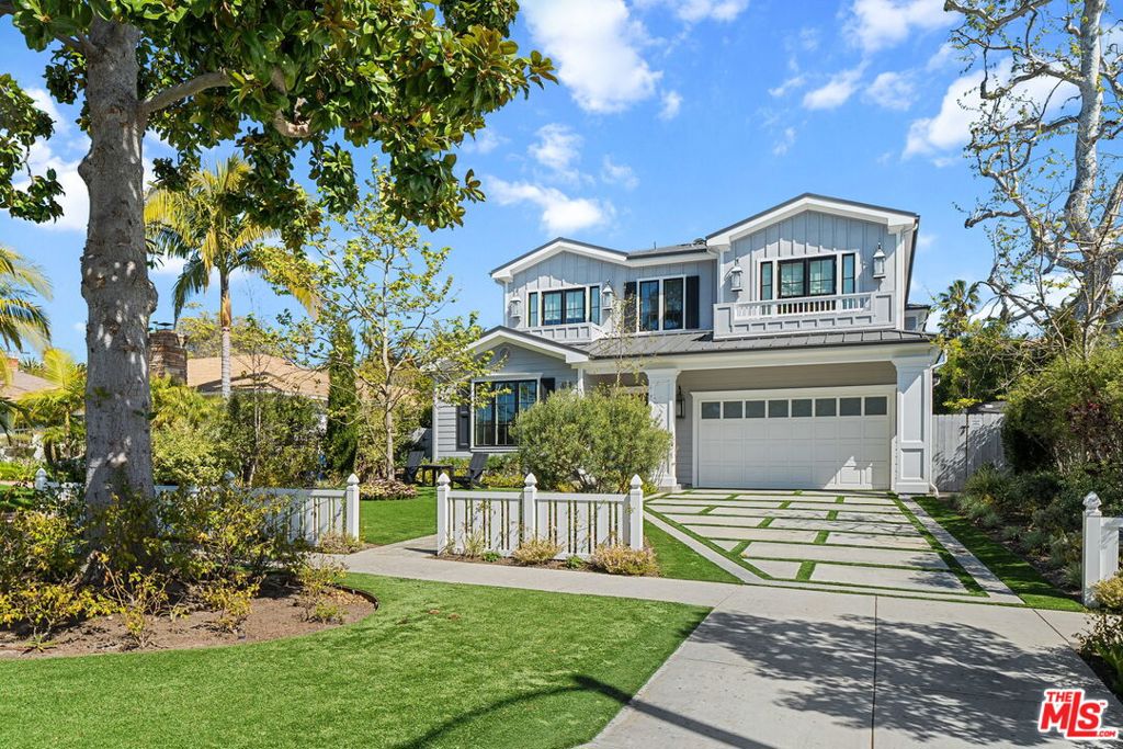 Stunning Newer Traditional Designer Home! This exquisitely designed home blends timeless elegance with sophisticated modern finishes. Wide-plank hardwood floors and custom cabinetry set the stage for an inviting, upscale atmosphere. The chef's kitchen features an oversized island, brushed brass hardware, and a charming breakfast area that seamlessly opens to the spacious family room. Ideal for both work and relaxation, the home boasts two dedicated offices on the main level, plus a gorgeous dining room with wine cellar, and guest bedroom. Upstairs the sumptuous primary suite offers a cozy fireplace, private terrace, and spa-like bathroom with dual closets. Three additional en-suite bedrooms accompany a generous family room, perfect for gathering or entertaining or a special place for kids to hang out! Step outside to your private backyard retreat, complete with a built-in barbecue an entertainer's delight!! Two car garage has been used as a gym with built-ins, beverage fridge, as well as, a separate screen door to work out in your garage in ultimate privacy! Franklin school district, plus close to everything Montana Avenue & Country Mart has to offer! Furniture can be sold as well!