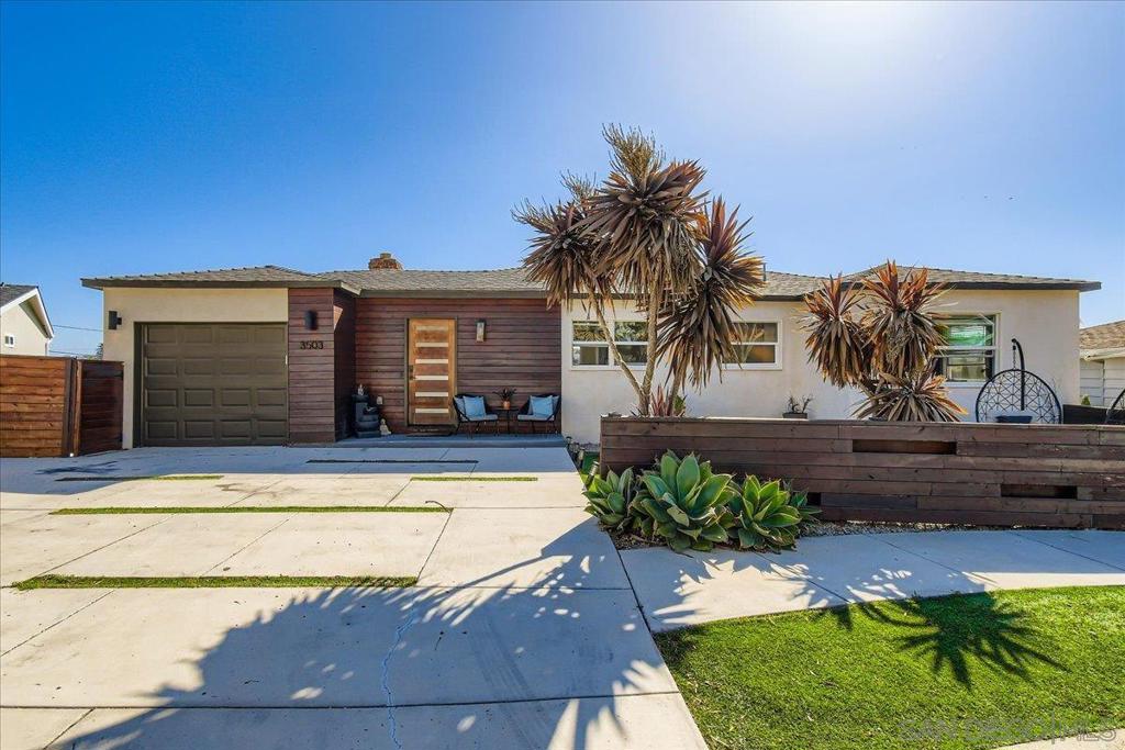 Welcome home to this Point Loma modern oasis! Situated in a cul-de-sac, this 2 story turn key 3 bedroom, 3 bath plus den is an entertainers dream. Expansive views of Point Loma Hills and a sneak view of the water. The kitchen is fully remodeled and equipped with white stone countertops, Kitchen Aid appliances leading to an open and bright living area. Private terrace just off the living room, with second patio downstairs. The garage has the potential for an additional work space, 400 square foot storage room with built in shelving, low maintenance back and side yard, family room and den downstairs. Could be used as an en-suite office or studio. Great school district. Short distance to restaurants, bars and Ocean Beach! Near Liberty Station! Additional storage room with built in shelves, ideal for art studio or workshop. Washer and dryer are new and the plumbing has been upgraded.
