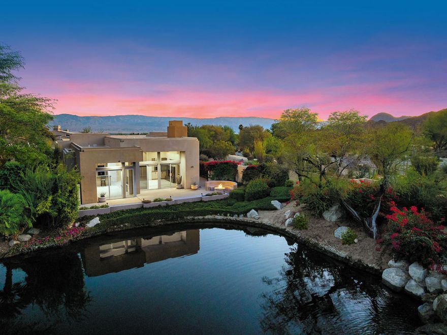 Your lakeside cottage in BIGHORN Golf Club awaits! With unobstructed south exposure, this home sits on a water feature with magnificent mountain views, so you will not miss a single sunset. High ceilings and clerestory windows, this home features an open floor plan with living room, family room, dining area and kitchen all accessible from one to another. Two bedroom suites plus a den with easy bathroom access provides a terrific canvas - just waiting for your personal touches with furnishings and accessories. Cul-de-sac location, great proximity within walking distance to the clubhouse, spa, and other member amenities.