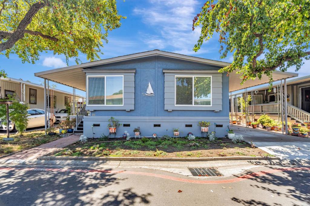 Affordable 2-Bedroom, 2-Bath Home in the Heart of Silicon Valley No Property Tax! Located in a quiet, desirable, top-rated community, this charming home offers comfort, convenience, and exceptional value. Pride of ownership is evident throughout, with numerous upgrades including a new roof (2023), energy-efficient double-pane windows, stylish laminate and ceramic tile flooring, air conditioning, and an oversized storage shed. Enjoy a beautifully landscaped garden and a spacious side deck for relaxing or entertaining outdoors. Inside, youll find a separate family room for added living space, plus a tastefully updated kitchen featuring sleek quartz countertops, modern appliances, and a durable tile floor. The home is ideally situated close to guest parking for added convenience. The communitys central location offers easy access to biking and walking trails, scenic parks, and shopping centers, while being just minutes from major tech employers such as Google, Apple, and Nvidia. Enjoy a quick commute to Santa Clara, Mountain View, Cupertino, Milpitas, Stanford, and Redwood City. Best of all this affordable home comes with no property tax! Space rent to new owners is $1,509/month.