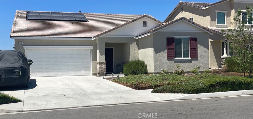 Gorgeous, lovely large single story home with SOLAR! This home has barely been lived in and it shows. There is a beautiful entry, leading to a open great room concept, with a huge living, dining, kitchen area. Beautiful granite countertops, stove, dishwasher, microwave and a roomy pantry are part of the kitchen along with a large island/breakfast bar. The primary bedroom is located separately from the secondary bedrooms and it includes generous closets, a bath with dual vanity, shower, tub and toilet alcove. There is a good sized indoor laundry room and direct access double garage. Outside is a fully fenced lawn area. Make your appointment today to see this beauty! Landlord retains use of part of the driveway parking area. No pets, please!
