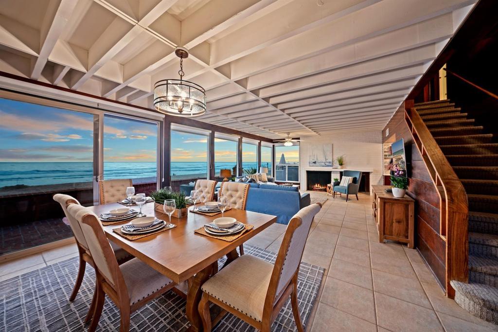 Relax and rejuvenate as the sun shines and the waves crash on one of the finest white sand beaches in all of Southern California. This home was designed and built in 1946 by renowned local architect Frank L. Hope, best know for designing San Diego Stadium (later know as Qualcomm Stadium). This masterpiece on the sand served as Mr. Hope’s primary residence until he sold to the current owners in the 60’s. The property has 50 feet of beach frontage with direct access to the sand and ocean. Four bedrooms, four bathrooms, spacious living room with fireplace, and a large versatile family room with second kitchen that can be used as a studio, granny flat or guest house. 2-car garage with 3 additional adjacent off-street parking spaces (Parking for 5 vehicles total). Enjoy exquisite sunsets from your beachside patio or retreat to the private, tree-shaded courtyard for outdoor dining, entertaining and private tranquility. Walk to beachfront dining, Del Mar Village shops, hiking trails, and well as the San Dieguito Lagoon and Del Mar's famous Thoroughbred racing. Don’t miss this stunning 2-story home it's truly a treasure by the sea! All information believed to be accurate but not guaranteed. Buyer & Agent to verify all MLS information prior to inspection contingency removal including ADU possibilities and usage if any, inspections, measurements, square feet, permits, Gas/Elec at Laundry, school district, water authority and parking. APN: 299-096-12-00 & 299-096-10-00 Equipment: Dryer, Range/Oven, Washer Sewer: Sewer Connected Topography: LL Frontage: Ocean/Sand