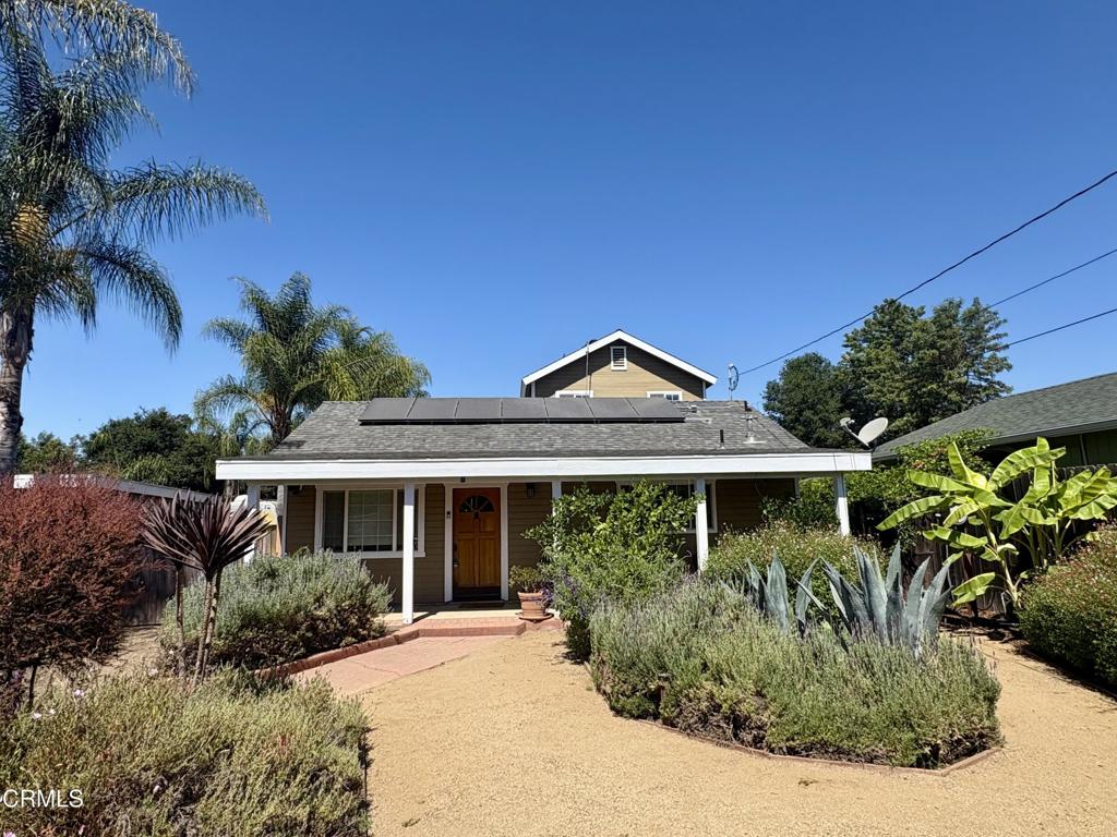 This 3 bedroom, 2 bath home is located on a quiet street in Oak View, just a short drive from Ventura & Ojai. Step into this lovely, well-maintained home and take in the updates throughout, which includes: wood flooring, modern kitchen, open floor plan & more. The remodeled kitchen has laminate counters and stainless-steel appliances. A washer and dryer are provided and located right next to the open kitchen.There is a spacious bedroom located on the first floor along with a full bathroom. The other 2 bedrooms are located upstairs with a shared primary bathroom. The primary bedroom includes a sliding glass door that takes you out onto the deck - Enjoy your backyard and hillside view from your bedroom deck!This 1,500 sq ft home features French doors on the first floor that takes you out to your backyard. Your private backyard includes a shaded, paved area, perfect for a patio set and to enjoy the Oak View weather!Just a short drive from Downtown Ventura & Ojai that offers many tasty restaurants, unique shops and activities. This home is in close proximity to the Ventura River trail where walking, bicycling and running is ideal.Other Notable Features include: Solar panels on roof Air Conditioning Plenty of parking on large driveway. Refrigerator included Washer & Dryer included. Gardener, water, trash & Wi-Fi included! Low maintenance front & backyard No smoking. A small pet would be considered with an additional pet rent of $75 per month. Detached garage has been converted to an ADU that is currently occupied.