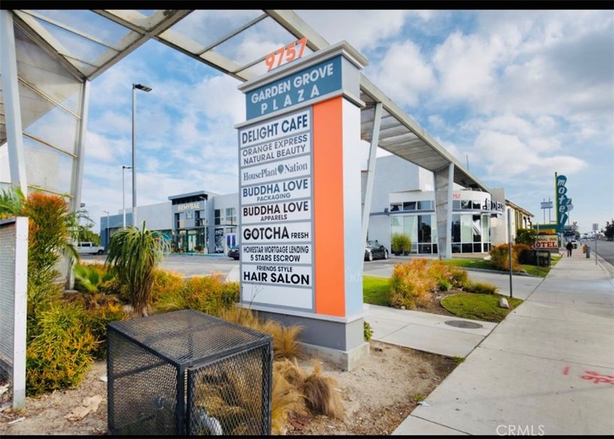 Unit 8 is located in the Garden Grove plaza retail shopping center-the heart of Garden Grove city where residential homes & business/service...has been increased since the past 20 years. Modern building with 18 ft. high ceiling. Ample parkings, front glass window. It was a hair salon before with a plumbing system already & private restroom.