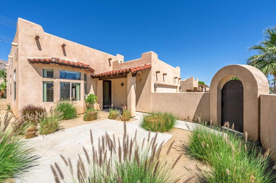 10 years old stunning Santa Fe house in La Quinta Cove, Facing the La Quinta park and walking distance to the old town. Home has a stylish front courtyard with amazing Mountain Views. This home has wood like porcelain tile floor and quality Berber Carpet in all the bedrooms. Gourmet open style kitchen with island breakfast area, knotty pine cabinets. Granite countertop and Stainless Appliances. This open floor plan layout has great lighting and ceiling fans. Home features Living room with a stone Fireplace and indoor Laundry Closet. Great Location with this Quality house, easy to show. Call Listing Agent Linda 760-4856889