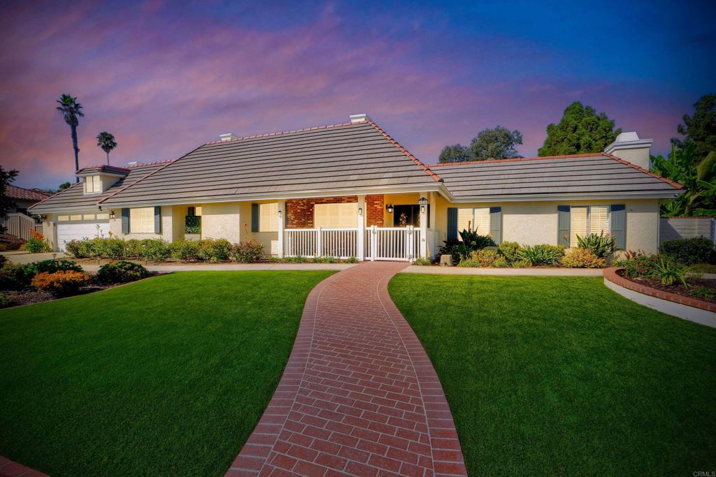 Rare single-level CUSTOM home on nearly half an acre in the highly desirable Shadowridge Estates community! This beautifully designed 3,510 sq ft home sits on a 0.46-acre lot and offers a private backyard oasis that feels like a lush tropical retreat. Surrounded by mature fruit-bearing trees, a thriving vegetable garden, and a sparkling saltwater pool and spa, the outdoor space is perfect for relaxation and entertaining. Inside, you'll find 4 spacious bedrooms and 2.5 bathrooms, all conveniently located on the main floor, plus a BONUS room that offers endless possibilities for an office, gym or additional suite. The open concept floor plan is enhanced by stunning wood beam vaulted ceilings, rich wood flooring, and a cozy fireplace, blending warmth with luxury throughout the living spaces. Don't miss the opportunity to own this one-of-a-kind gem in one of Shadowridge's most sought-after neighborhoods!