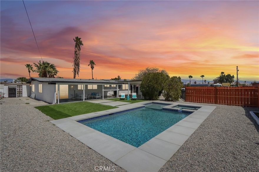 Just Reduced! Discover your dream desert oasis at 845 Gateway, ideally located just off Palm Canyon Drive.  This beautifully renovated 4-bedroom, 2-bathroom Mid-Century Modern home sits on a spacious corner lot with breathtaking mountain views, offering the perfect blend of vintage charm and modern luxury.



Every inch of this home has been thoughtfully renovated, reimagined for comfort, style, and functionality. Significant improvements include brand-new   flooring throughout, all-new plumbing, and a fully updated kitchen and bathrooms. The kitchen features brand-new LG appliances. You will love entertaining in this open floor plan.



Outside, your private resort-style yard features a brand-new Pebble Tec pool and spa, all controlled by your phone. The professionally landscaped grounds are enclosed by new fencing and a fully gated perimeter, creating a secluded haven perfect for lounging, entertaining, or enjoying starlit evenings. Large lot allows for a pickleball court or Casita. 



Located in the Gateway community, this property sits on fee simple land (you own it!), with no HOA and has eligibility for short-term vacation rental permits. Similar homes in the area generate over $100,000 annually from STR income, making this home not only a stunning personal retreat but a smart investment opportunity. Best of all, it's positioned outside of the flight path and just minutes from downtown Palm Springs, the Aerial Tramway, golf, hiking, restaurants, and shopping.



Whether you're looking for a full-time residence, a weekend getaway, or a high-performing vacation rental, this turnkey Mid-Century gem offers everything you need—and more.

Don’t miss your chance to own this iconic piece of Palm Springs with modern upgrades, mountain views, and unmatched rental potential. This home qualifies for no and low down home buyers assistance programs. Ask for details!