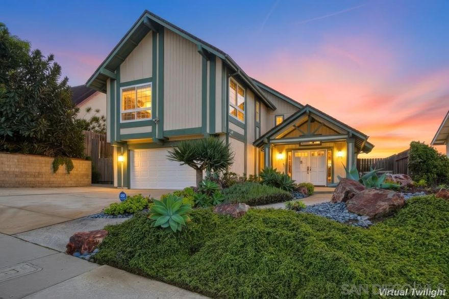 Welcome to 12835 Via Caballo Rojo! This beautifully updated and remodeled home offers a perfect blend of modern luxury and comfort. Situated on a desirable cul-de-sac location, the home boasts stunning canyon views, a sparkling swimming pool, and a relaxing spa—ideal for outdoor entertaining and relaxation. Step inside to find a thoughtfully designed interior with high-end finishes throughout. The remodeled kitchen features granite countertops, contemporary two toned cabinetry, and top-of-the-line (See Supp.)  Kitchenaid stainless steel appliances.  Both bathrooms have been tastefully updated with modern fixtures and finishes, creating a spa-like retreat. The spacious master suite offers a private sanctuary with ample closet space and a beautifully remodeled en-suite bathroom and sliders to the view balcony. Enjoy the warmth and durability of luxury vinyl plank floors throughout the home, complemented by newer paint and a fresh, clean aesthetic, upgraded interior doors, dual paned windows and wrought iron staircase. The open floor plan flows seamlessly, offering an inviting atmosphere perfect for daily living and entertaining. Family Room with Fireplace and coffee/beverage bar with wine fridge. This home is the perfect combination of style, comfort, and functionality. All of this and the Award Winning Poway Unified School System, close proximity to shopping, restaurants and easy Freeway Access. Don’t miss the opportunity to make this stunning property yours!