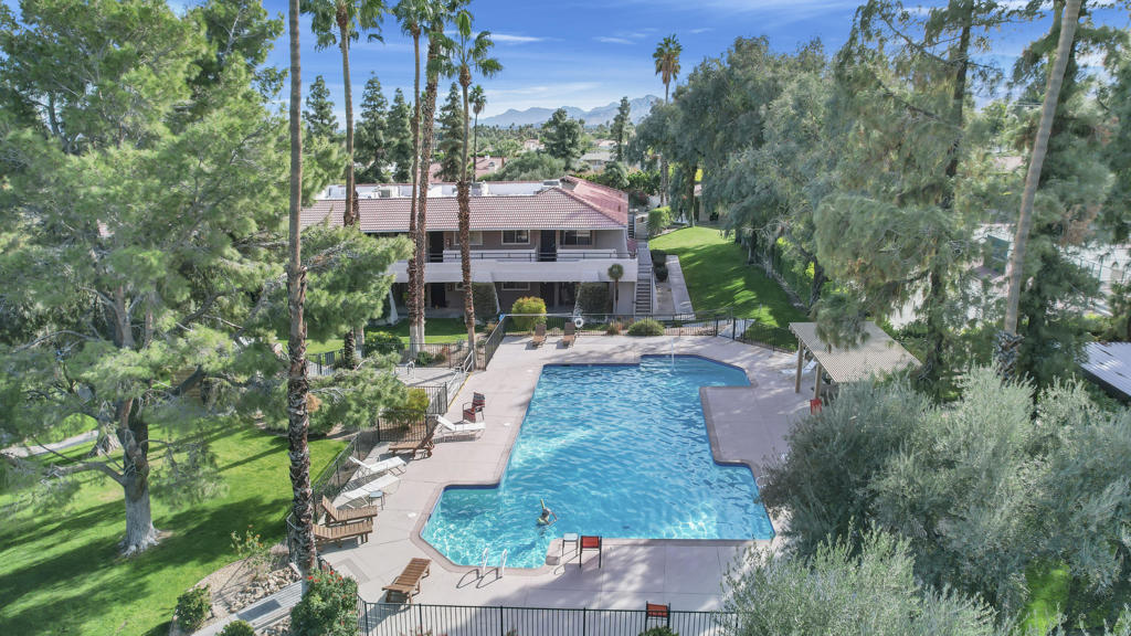 Welcome to this charming ground-floor condo in Palm Springs, perfectly situated for convenience and comfort. This fully electric home boasts a new AC system, installed in April 2024, ensuring year-round comfort. The prime location within the community puts you steps away from both pools and the tennis courts, ideal for relaxation and recreation. Water, sewer, trash, and outdoor maintenance are included in the $550 monthly HOA fee, making living here as hassle-free as possible. Whether you're looking for a serene getaway or a vibrant community lifestyle, this condo offers the best of both worlds. Don't miss this opportunity to own a slice of Palm Springs paradise! Schedule your showing today!