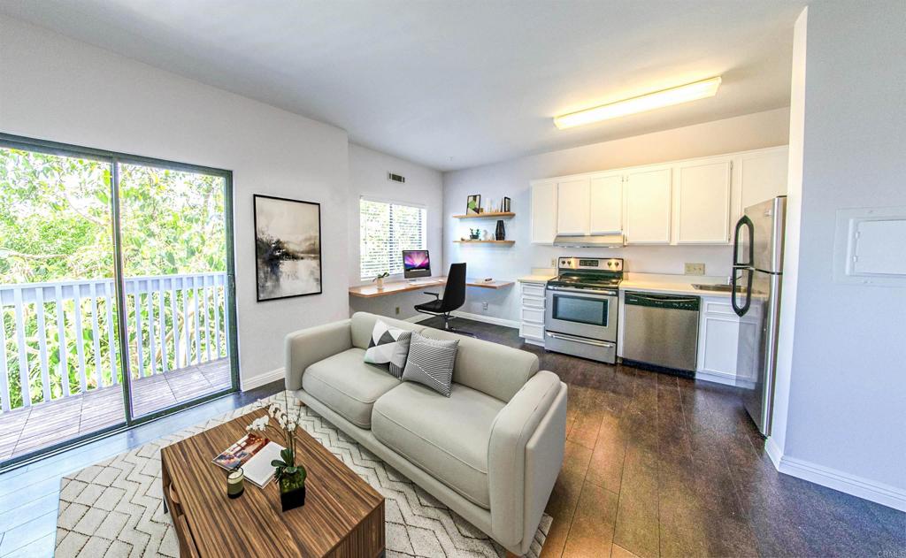Chic North Park studio in the desirable Parkside community at the intersection of North Park and Hillcrest—two of San Diego’s most walkable neighborhoods. This inviting, pet-friendly home features a bright, open layout with large sliding doors leading to a private east-facing balcony, perfect for morning coffee or relaxing evenings. Flexible living and entertaining, while the updated kitchen boasts modern stainless steel appliances and ample functionality for at-home chefs. Enjoy peace of mind with gated entry, secure underground parking, and elevator access for convenience. Parkside amenities include a fitness center, spa/hot tub, landscaped courtyards, BBQ areas, and on-site laundry for easy living. Currently tenant-occupied through February 1, 2026, the unit provides immediate, reliable rental income—an excellent turnkey investment or future home in a sought-after district. The walkability is outstanding: just a block from Balboa Park and the San Diego Zoo, and moments to Hillcrest’s dining, coffee shops, and boutique shopping. Stroll to the weekly Hillcrest Farmers Market or Morley Field for tennis, swimming, and hiking. Nearby essentials include Trader Joe’s, Sprouts, and everyday conveniences. Commuters and explorers will love quick freeway access to beaches, downtown, and the airport. This studio blends San Diego lifestyle with comfort, security, and urban convenience. Don’t miss the chance to secure a modern, low-maintenance studio with a private balcony, resort-like amenities, and built-in rental income. An outstanding opportunity for investment or future residence! Current photos virtually staged.