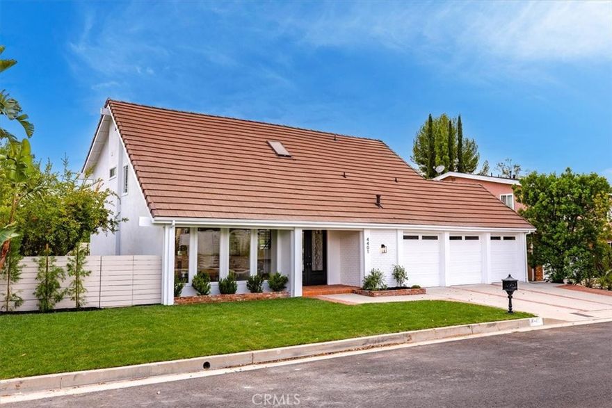 Discover modern luxury at its best in this exquisitely remodeled home with amazing views, located in Woodland Hills' most sought-after Artists Colony neighborhood. With four bedrooms, two and a half bathrooms, and 2,594 Sqft of living space across two levels, this charming residence boasts modern finishes and an abundance of natural light throughout. The main level features a spacious family room with a beautiful precast fireplace, an open custom-built kitchen with new stainless appliances, a bright and airy living room, and a dining room. Upstairs, you'll find generously sized bedrooms, including a luxurious master suite with its own en-suite bathroom and a walk-in closet. The upscale finishes throughout the property elevate the living experience to new heights. Outside, the expansive backyard and side yard provide the perfect backdrop for enjoying the stunning views. And the inviting pool is the ideal spot for relaxation and entertainment. Experience the ultimate modern living in this exceptional home, where every detail has been thoughtfully designed for your comfort and enjoyment. . Situated just minutes from Ventura Blvd, shopping, cafes and high rated school! Additional amenities include a finished three car garage