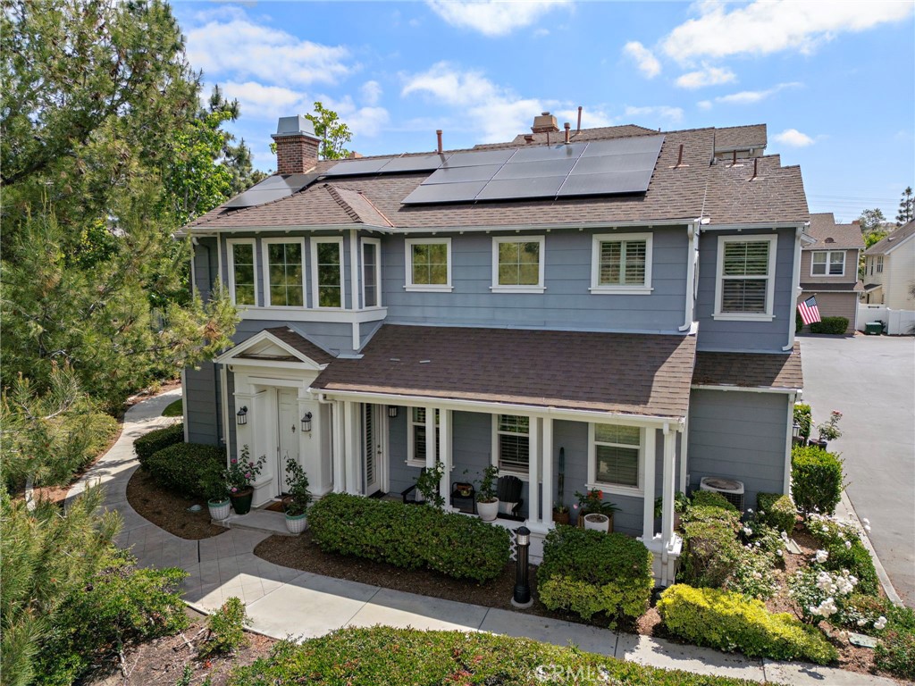 Welcome to this beautifully updated home tucked away at the end of a quiet cul-de-sac in the highly sought-after Terramor Village of Ladera Ranch. Perfectly positioned along the Paseo Trail, this home offers breathtaking views of Butterfly Park and the rolling, green hills beyond — creating a serene and picturesque backdrop for daily living. Enjoy the ultimate in walkability with direct access to scenic trails, multiple neighborhood parks, refreshing pools, the recently upgraded Aquatic Park, and top-rated Oso Grande Elementary School — all just a short stroll from your front door. Inside, the nearly 2,000 square foot home is thoughtfully designed and tastefully updated. The main level features an open-concept living space and a versatile fourth bedroom (currently without a closet), ideal for guests or a home office. Updates include a remodelled kitchen w/ stone counters, newer cabinetry and ss appliances, designer lighting throughout, updated staircase, plantation shutters, recessed lighting and newer updated flooring. Upstairs, a light-filled bonus loft offers a built-in desk and perfect setting for a study/homework area. The spacious primary suite includes a bonus room currently used as an oversized closet but easily adaptable to your needs and luxe remodeled primary bath. Additional features include: solar panels and battery backup for energy efficiency, attached two-car garage, a covered front porch with scenic views and a private side yard perfect for outdoor dining or play. This home blends modern comfort with timeless charm in a community known for its family-friendly lifestyle and resort-style amenities. Don’t miss this rare opportunity to live right on the Paseo in one of Ladera Ranch’s most desirable neighborhoods.