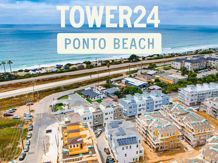 Steps from the Sand, Miles from Ordinary, Welcome to Tower24!  Coming November 2025, Tower24 introduces a fresh take on coastal living with brand-new 2, 3, and 4-bedroom multi-level townhome rentals just steps from Ponto Beach in Carlsbad. Designed with comfort and convenience in mind, each home offers private 2-car garages and personal yards and/or balconies.  This beautifully designed 3-bedroom, 2 1/2-bathroom unit offers stunning Cafe appliances, a large, private balcony and fenced-in yard and is just steps away from Ponto Beach.  *Please note that photos are of a similar unit with the same floorplan and interior design scheme*