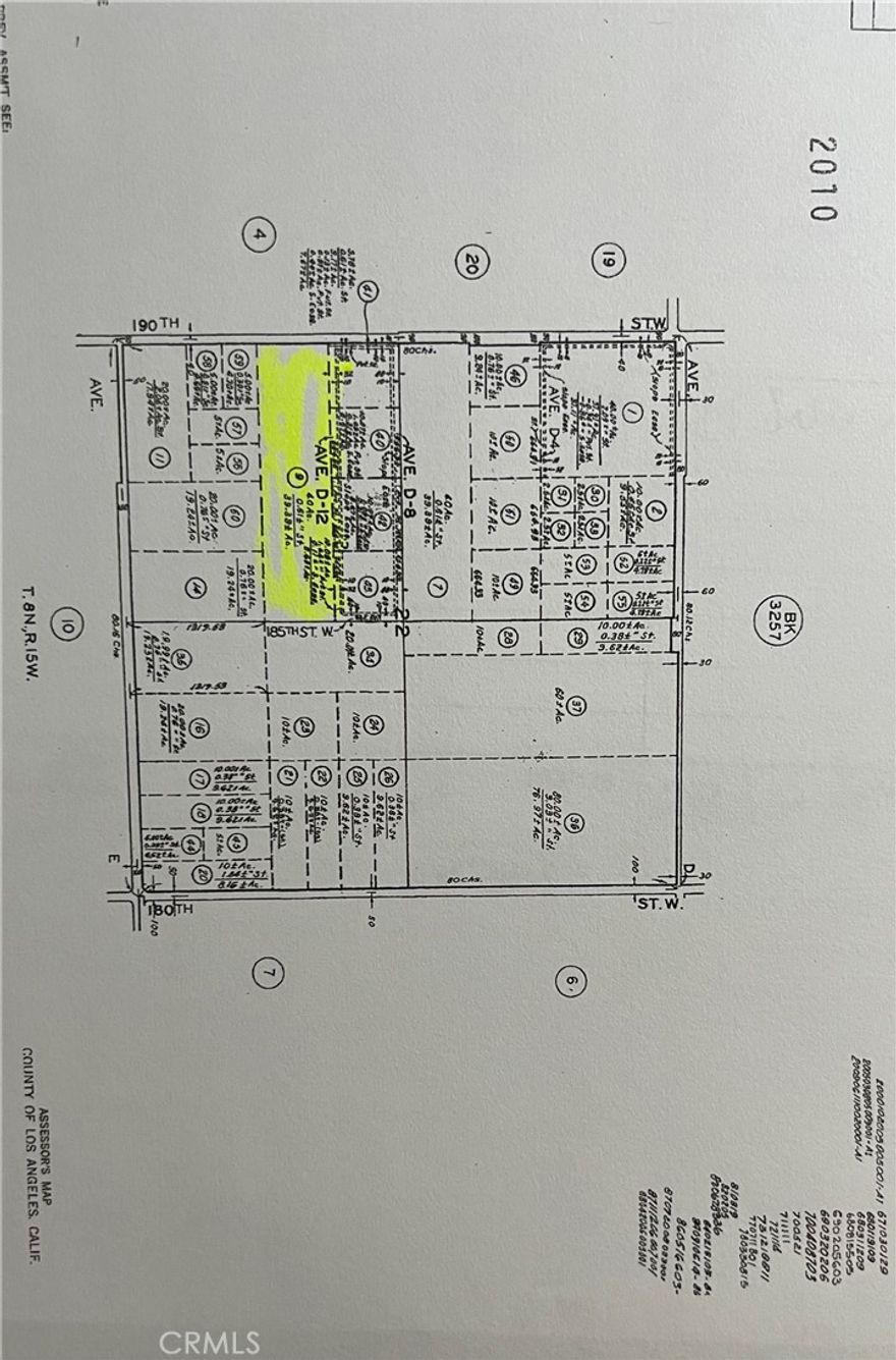 Very large parcel of land amongst other parcels. Per Assessor, lot is 39,834 acres. Great price!