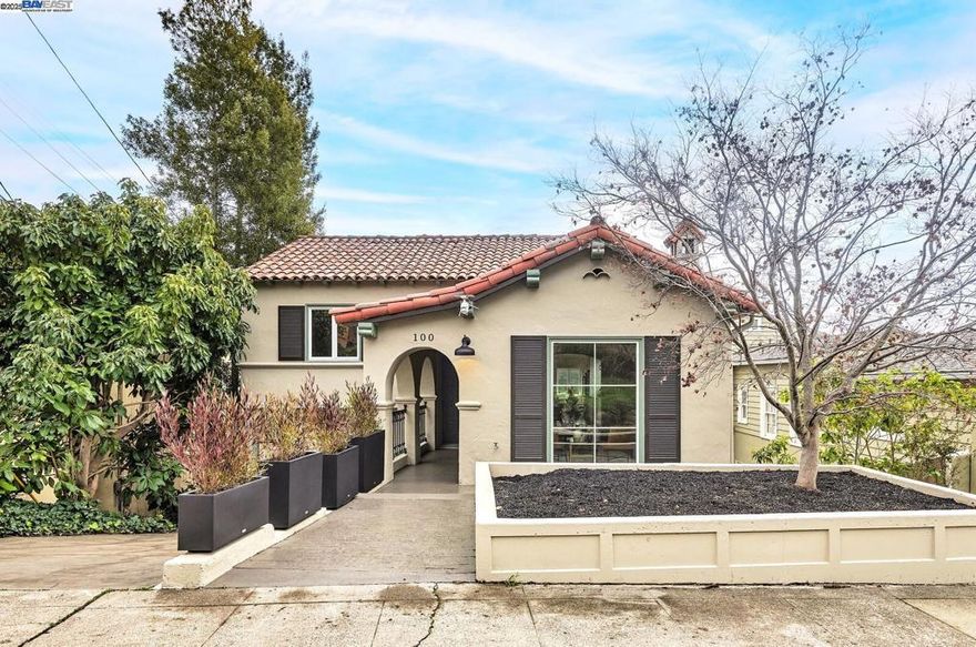 Beautifully remodeled 5 bedroom, 3 bathroom, 2741sf home with attached two-car garage in the highly sought-after neighborhood of Upper Rockridge. Designer touches include a Spanish inspired interior, inviting archways, newly refinished oak hardwood and porcelain tile floors, limestone tiling, a TOTO smart bidet, Google NEST Smart thermostat and smoke/carbon monoxide alarms, all LED lighting, Milgard windows, new paint, plumbing and electrical throughout and much more. An elegant kitchen boasts brand new stainless steel appliances by Bosch, a large island and a breakfast nook. Also on the main floor is a formal dining area, living/family room with high ceilings and a wood burning fireplace. Top level features two spacious bedrooms and a double-sink bathroom. Down the hall is a second primary bedroom with en suite bathroom. Lower levels include a beautiful main primary bedroom with a luxurious bathroom and walk-in closet; a convenient laundry room; and a fifth bedroom/office. There’s even a large rumpus room that could be transformed into a home theater or media/gaming retreat. Secluded backyard is easy-to-maintain and features a large deck. Close to award winning coveted schools, Montclair, BART and Claremont Country Club & Golf Course.